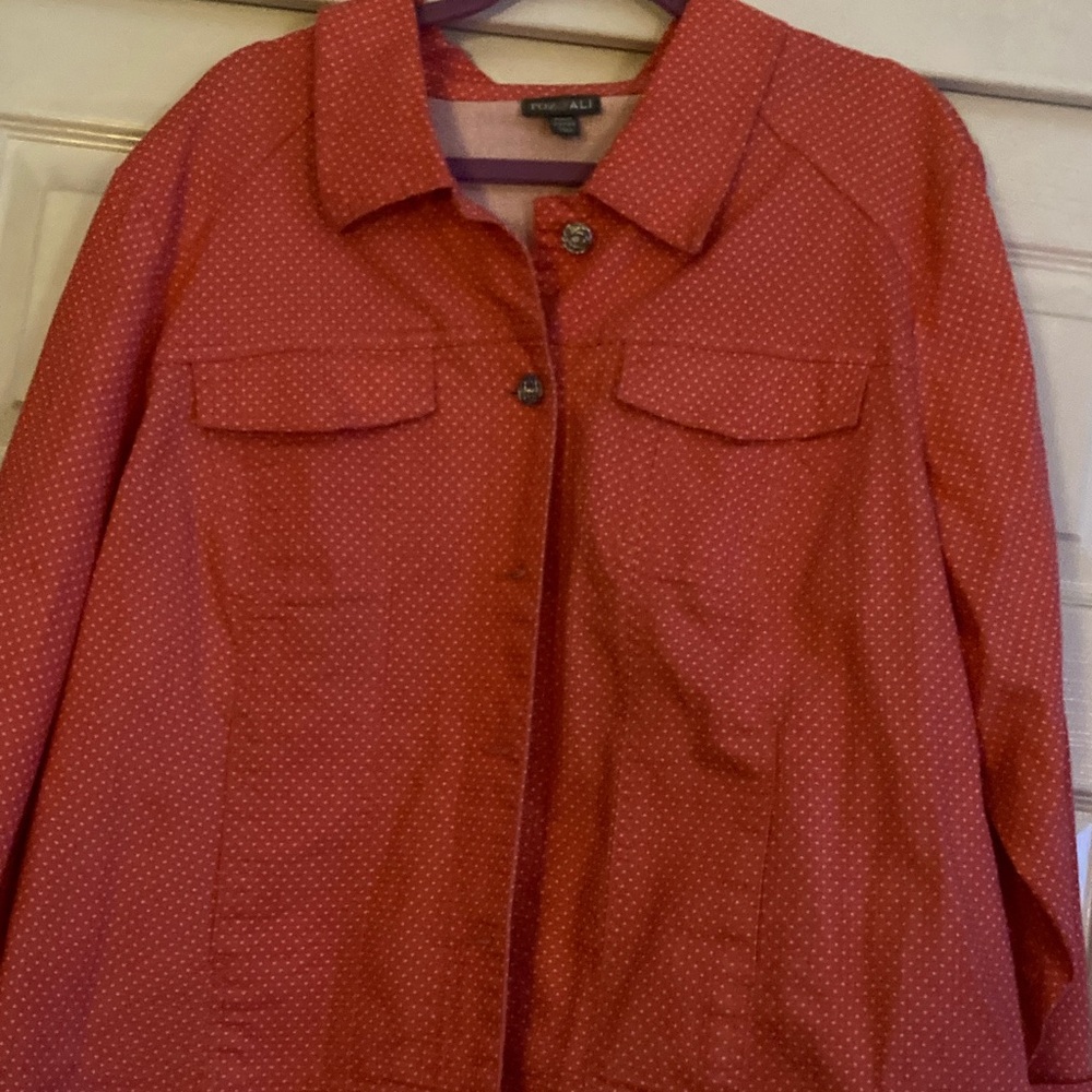 Peach Polka Dot Jacket by Dress Barn NWOT